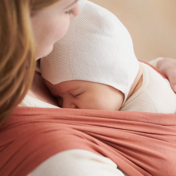 natural silk knit baby bonnet