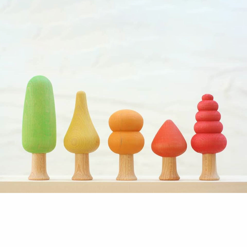 Ocamora Bosque (trees), 5 pc set, warm tones
