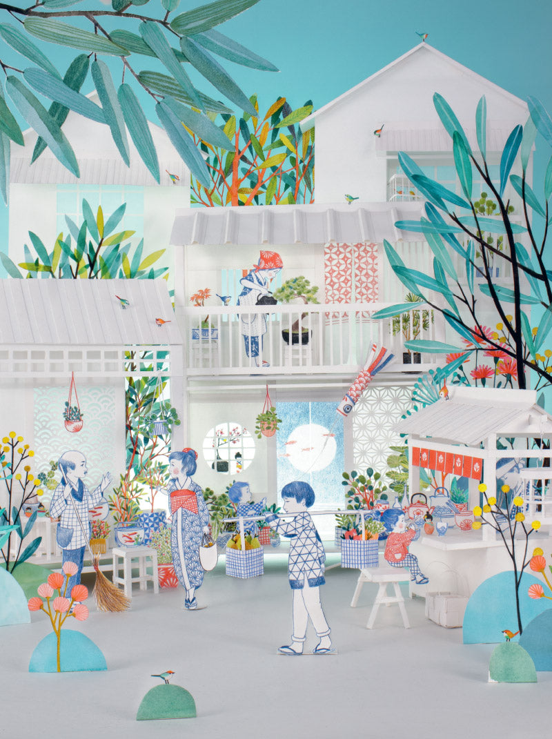 Colorful indoor play area with children's furniture and decorations