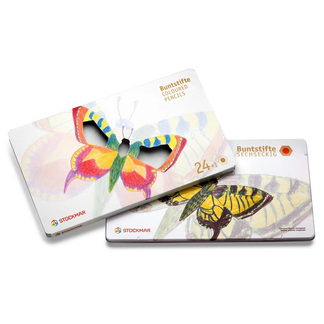 Stockmar 24+1 coloured hexagonal pencils in a tin (special order)