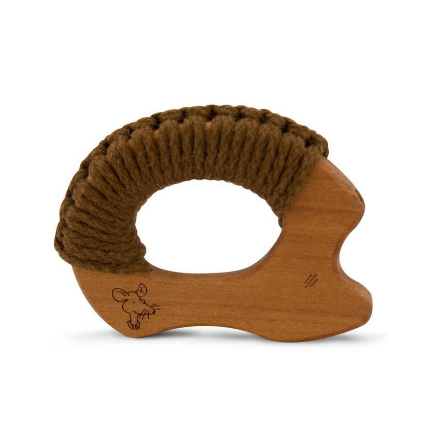 wood & yarn hedgehog baby toy
