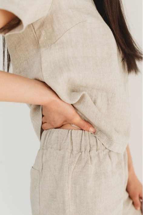 Linen shorts - 100% European undyed flax linen
