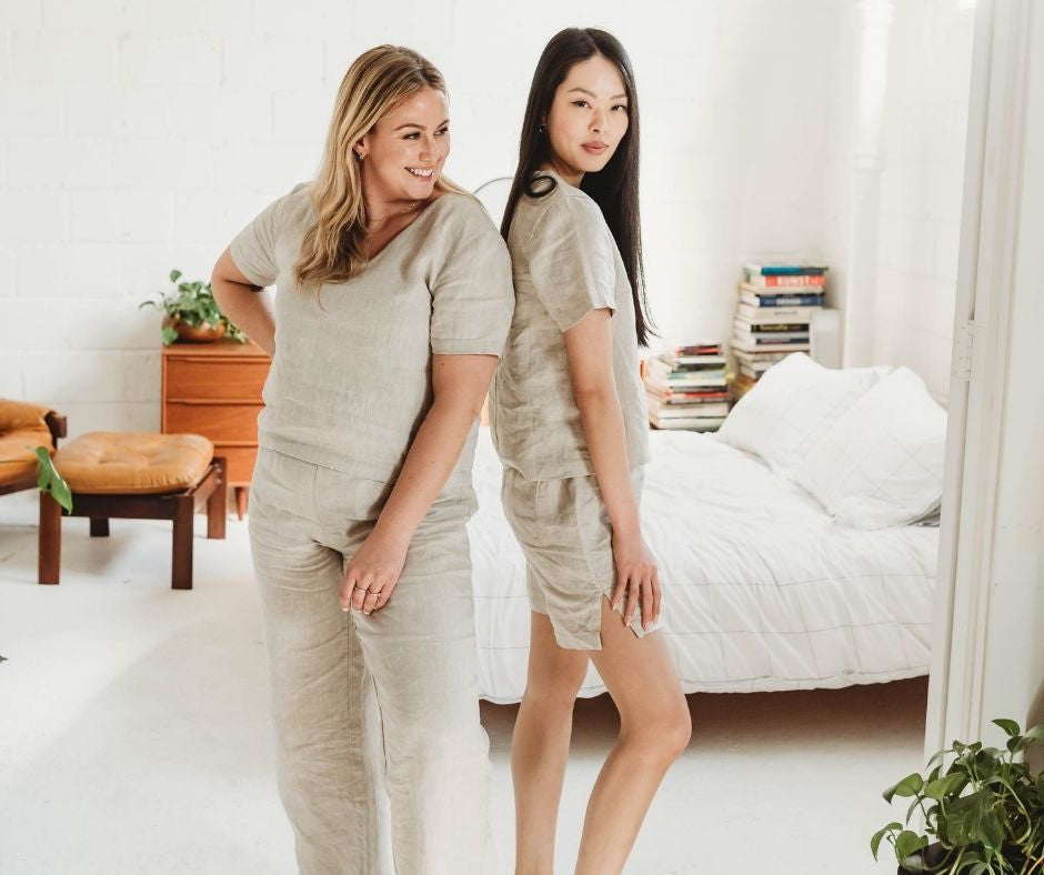 Linen shorts - 100% European undyed flax linen
