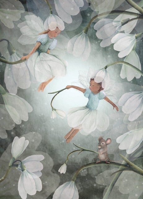 Snowdrop Wiggle postcard