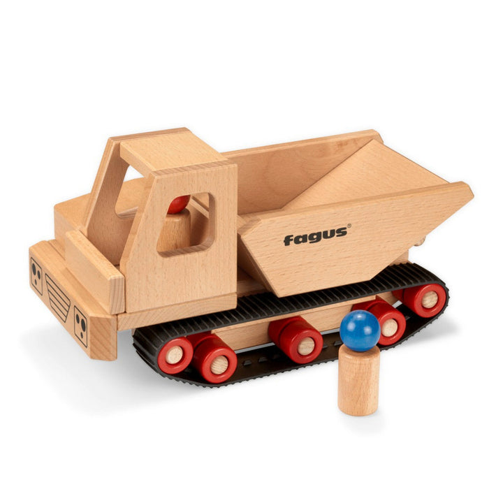 Fagus Wooden Toy Caterpillar Dump Truck