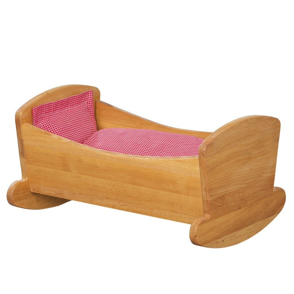 big doll's cradle with bedding, extra large