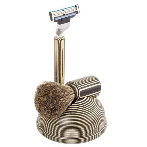 wooden shaveset, black & white