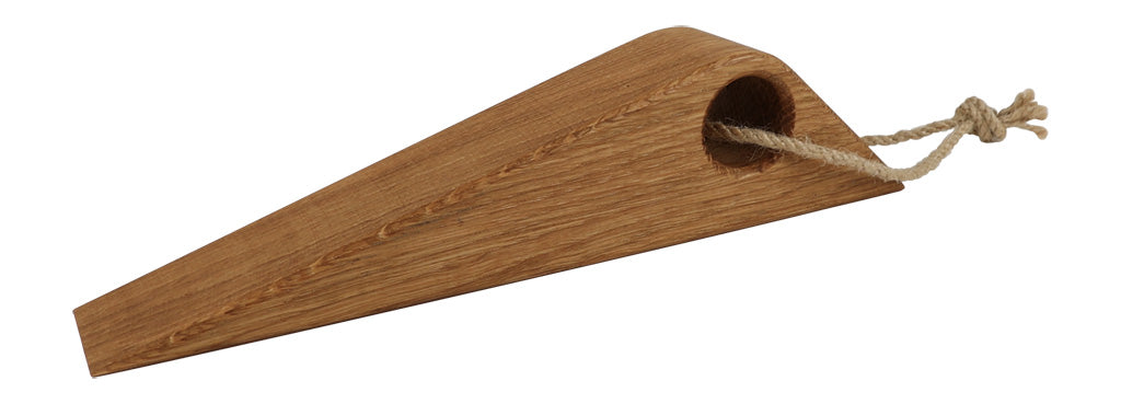 oiled oak wood door stop