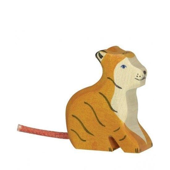 Holztiger tiger cub, sitting