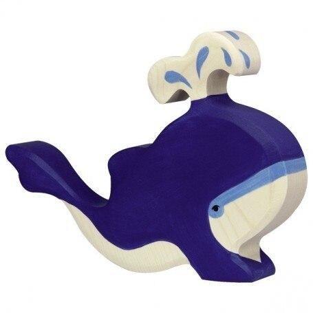 Holztiger blue whale, with fountain