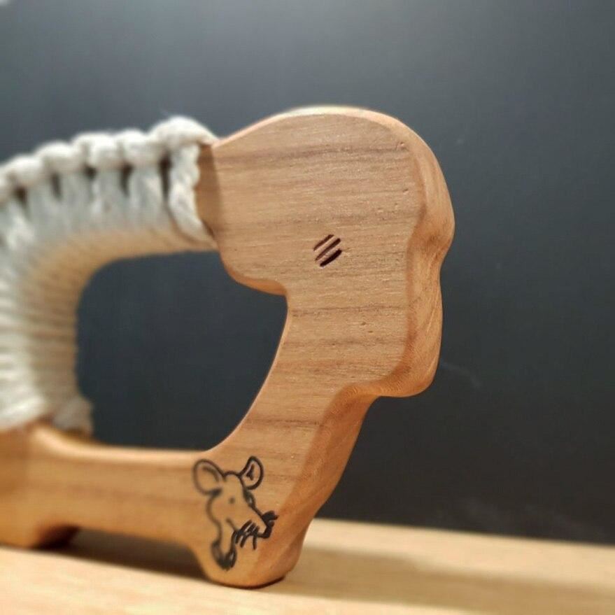 wood & yarn sheep baby toy