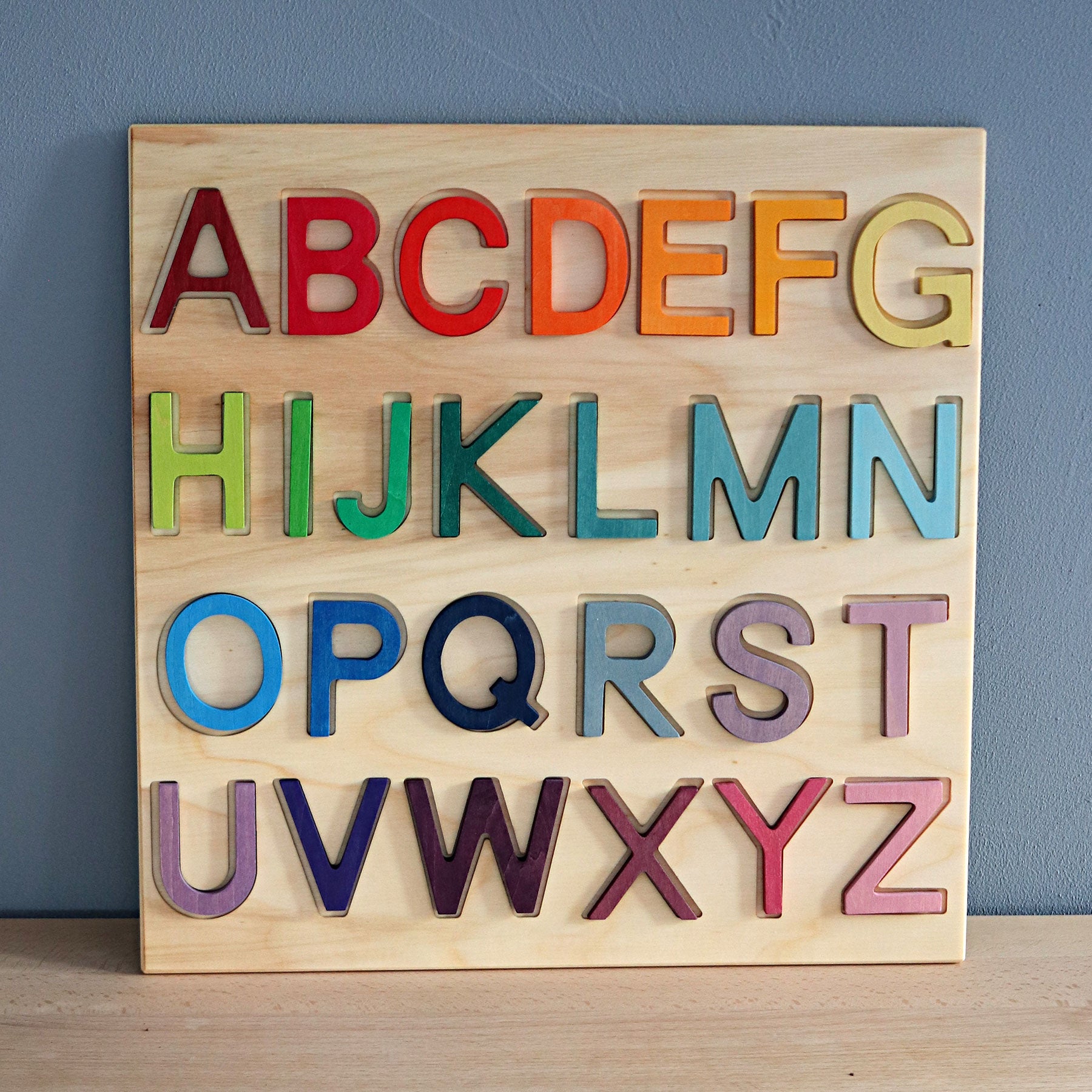 Puzzle de l'alphabet Grimm's, jouet en bois ecologique de Grimm's