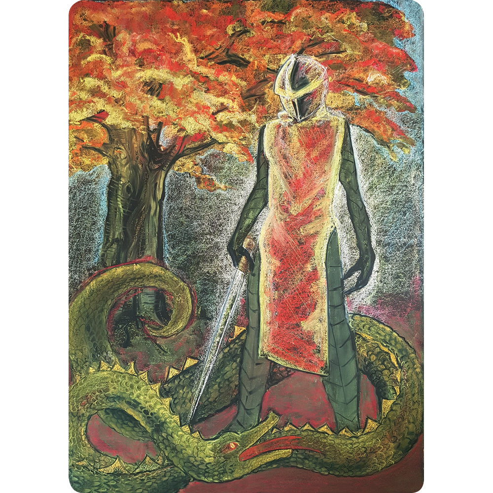 Taming the Dragon chalk postcard