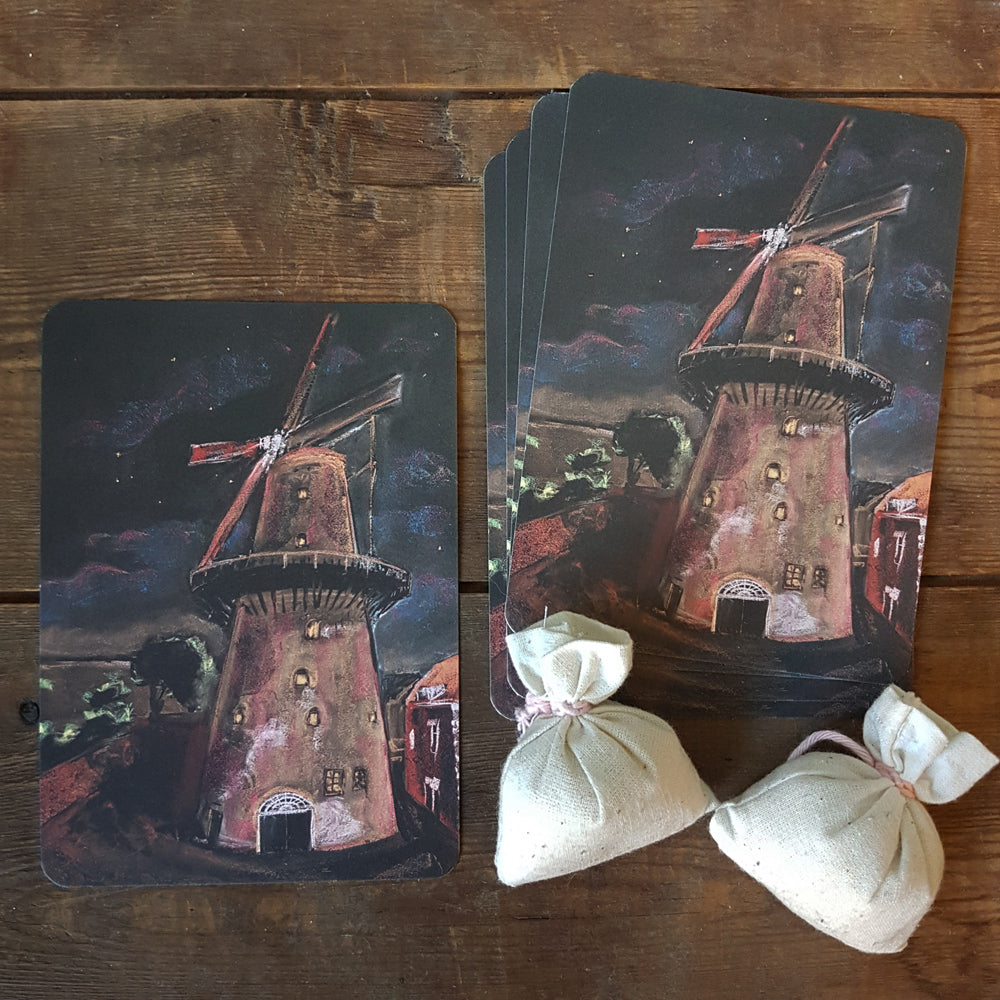 Gristmill chalk postcard