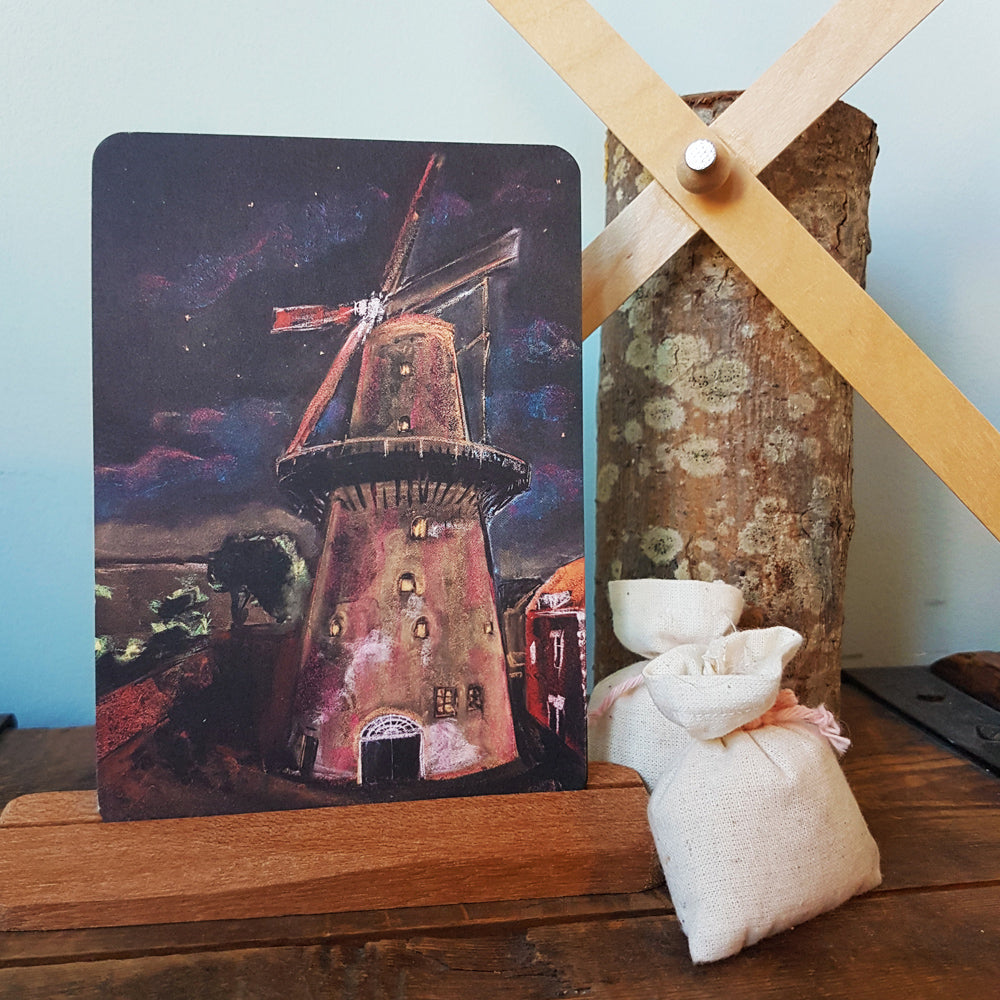 Gristmill chalk postcard