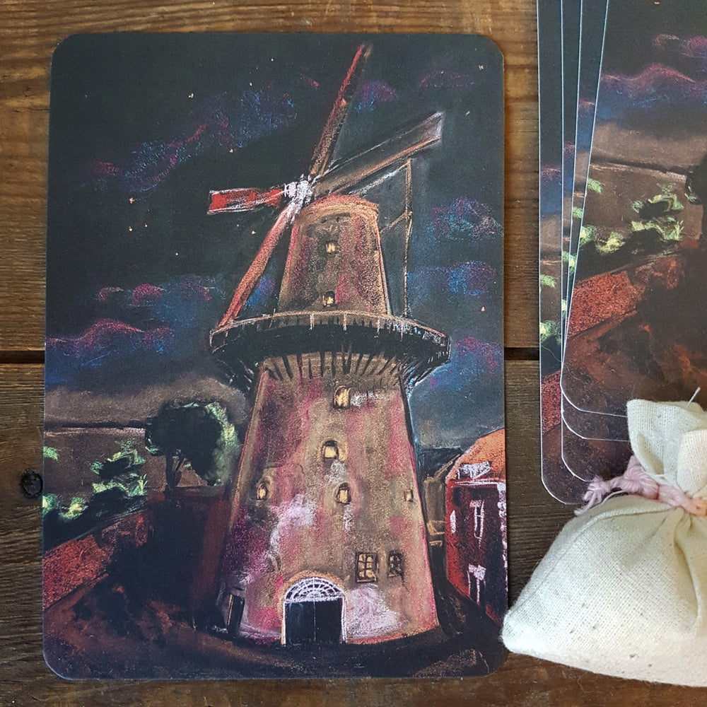 Gristmill chalk postcard