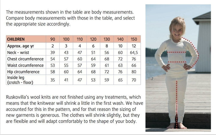 Ruskovilla child's silkwool long underpants