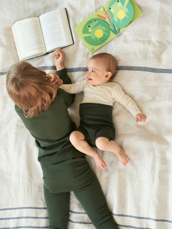 silkwool blend long-sleeved baby bodysuit