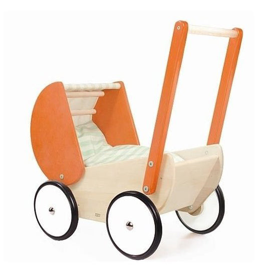 White company discount wooden pram
