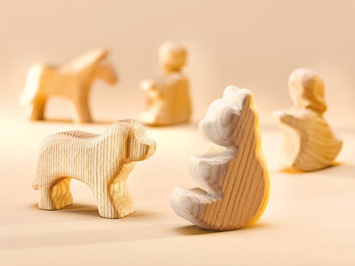 Osheimer natural wooden toddler collection toys.