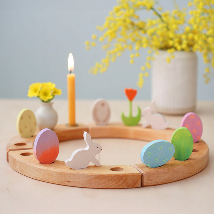 Easter set ornaments - floral duo of eggs