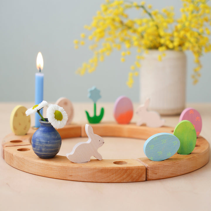Easter set ornaments - floral duo of eggs