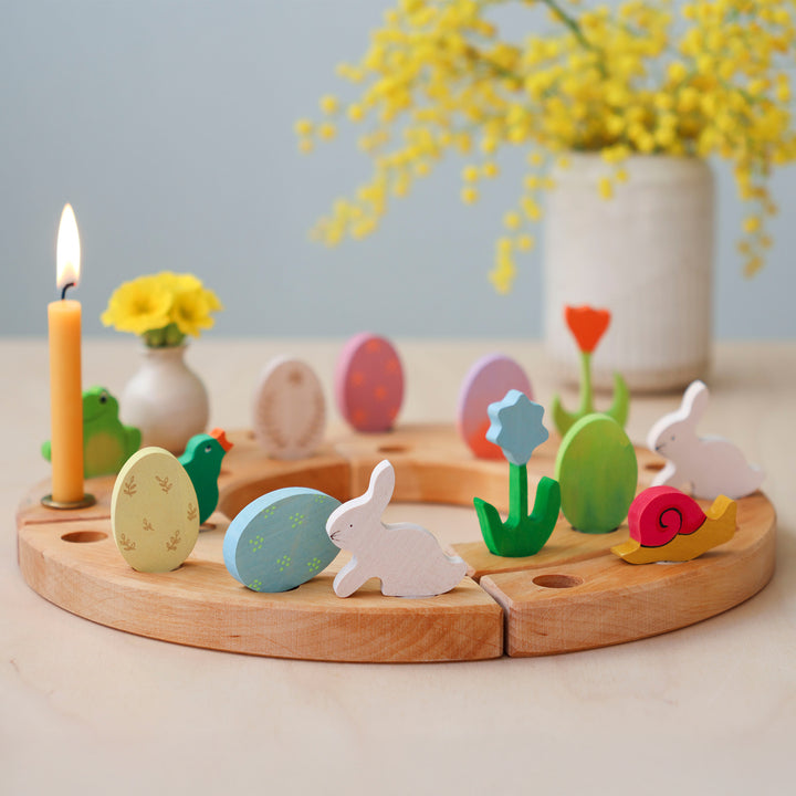 Easter set ornaments - floral duo of eggs