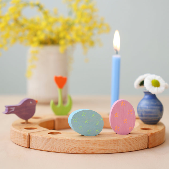 Easter set ornaments - floral duo of eggs