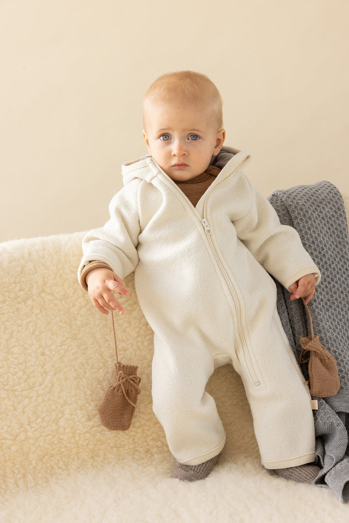 Disana zip boiled wool overalls, natural (0-6 months)