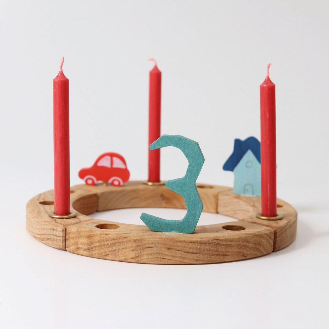 wooden birthday ring 12 years, natural