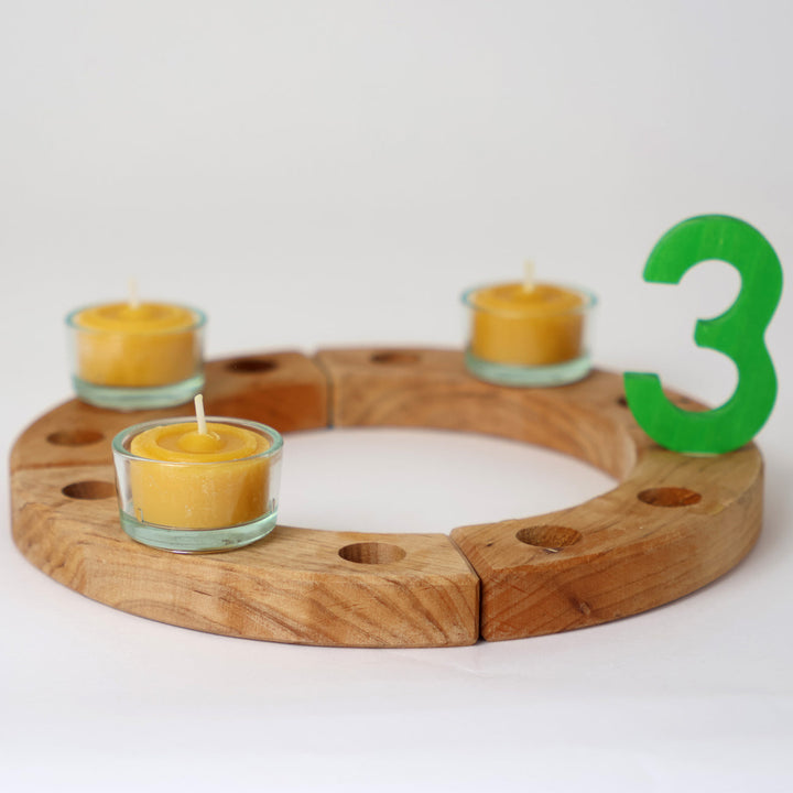 modern number 3 green ornament for birthday ring