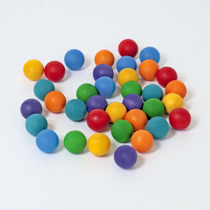 Grimm's 35 wooden marbles, multi-coloured