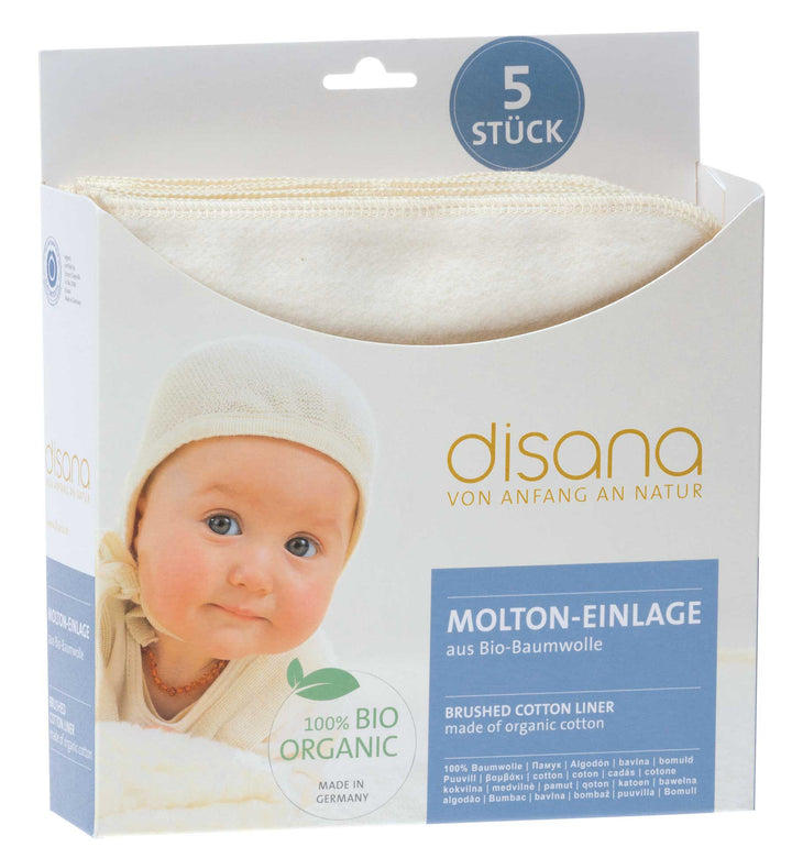 Disana brushed cotton diaper liners, pack of 10