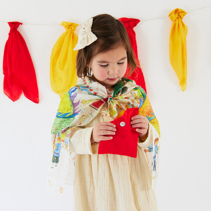 Mini mini rainbow dragon playsilk &amp; Lunar New Year Envelope set