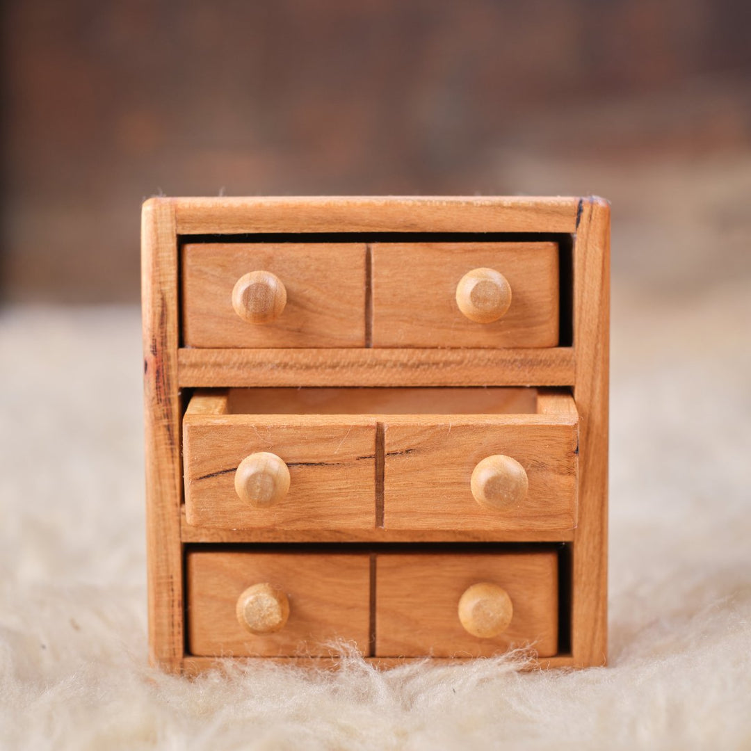 cherry dollhouse furniture set