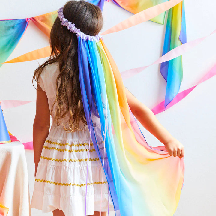 silk rainbow veil