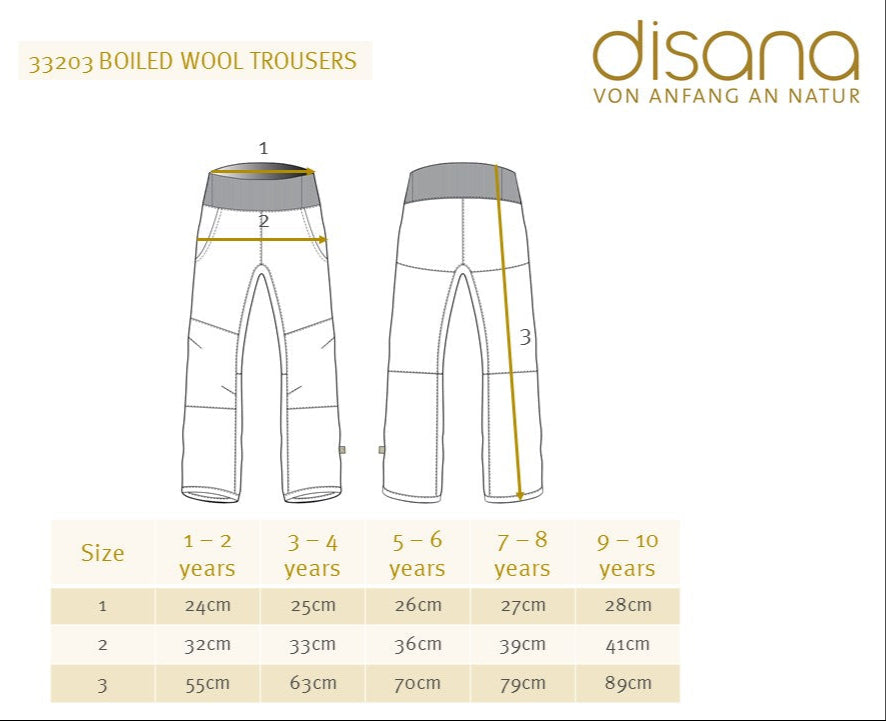 Disana boiled wool trousers (no suspenders)