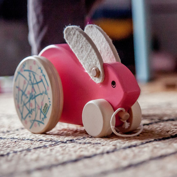 Bajo large pull rabbit, pink