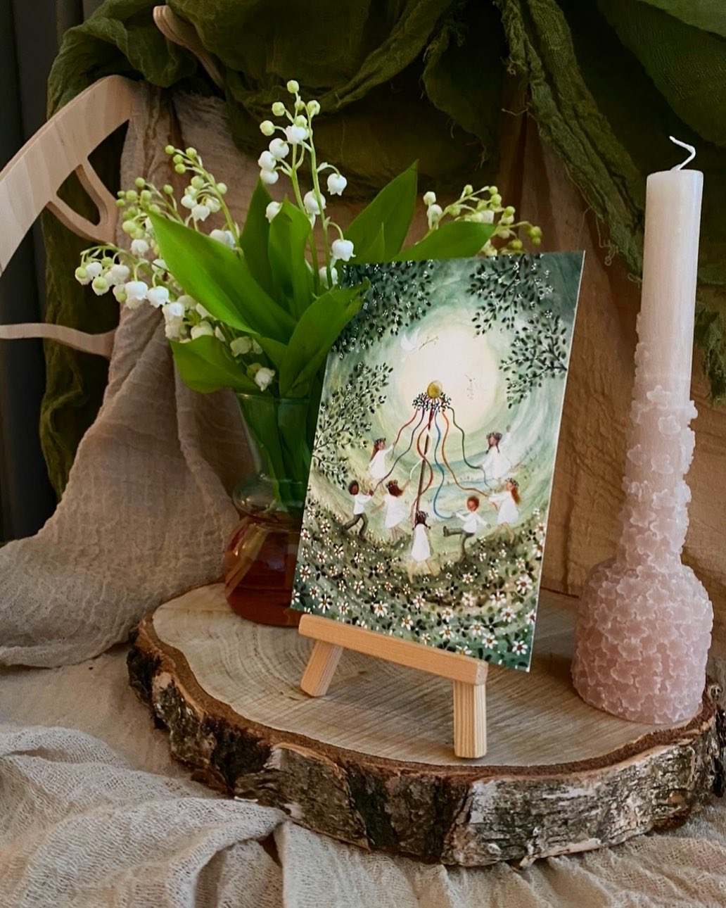 Maypole Dance postcard
