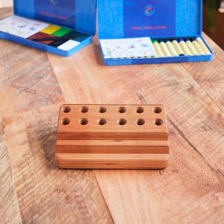 Camden Rose cherry wood crayon holder