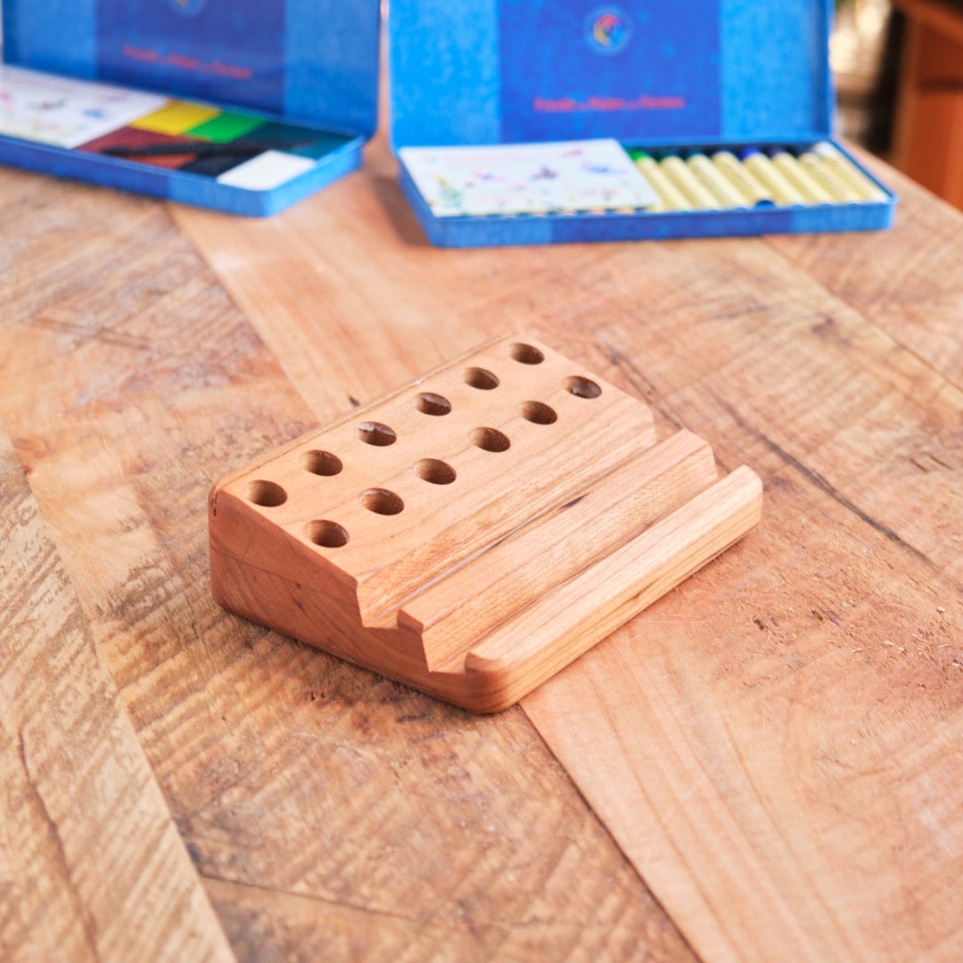 Camden Rose cherry wood crayon holder