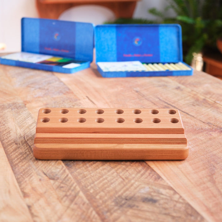 Camden Rose cherry wood crayon holder