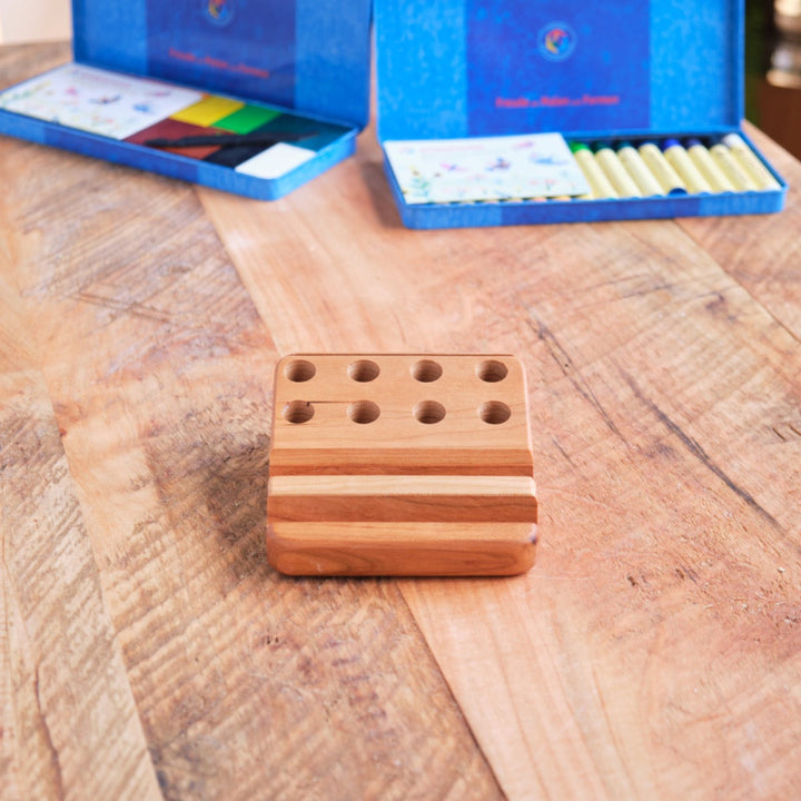 Camden Rose cherry wood crayon holder