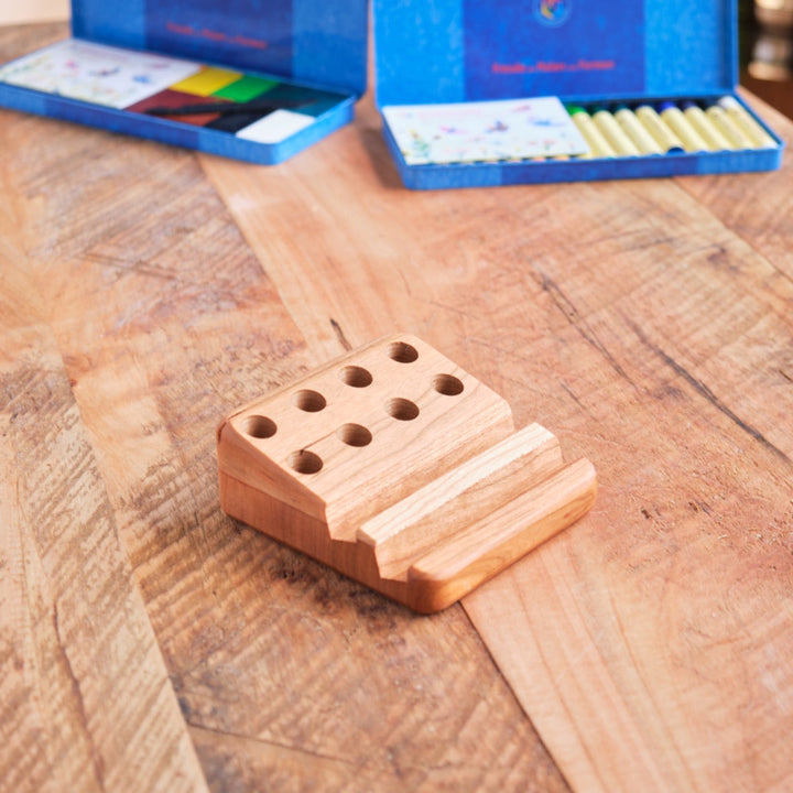 Camden Rose cherry wood crayon holder