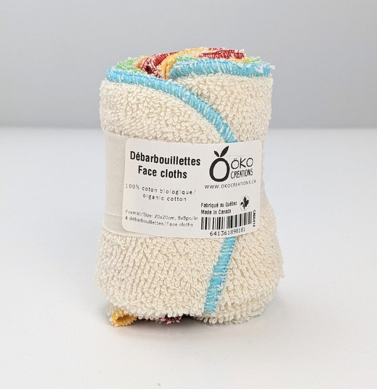 organic cotton washcloths, set of 4