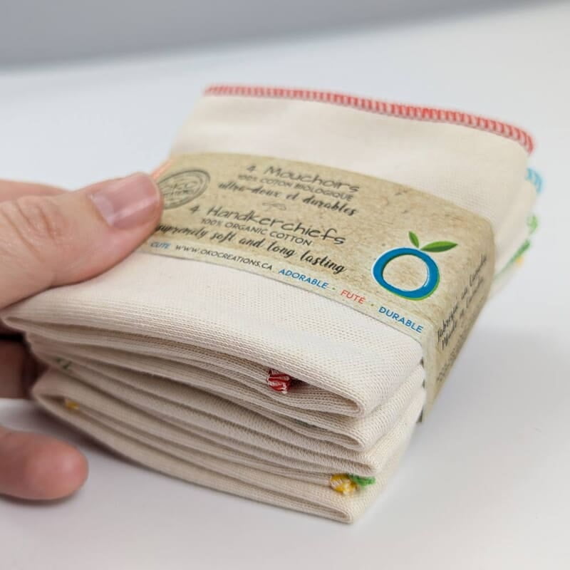 organic cotton handkerchiefs, 4-pack