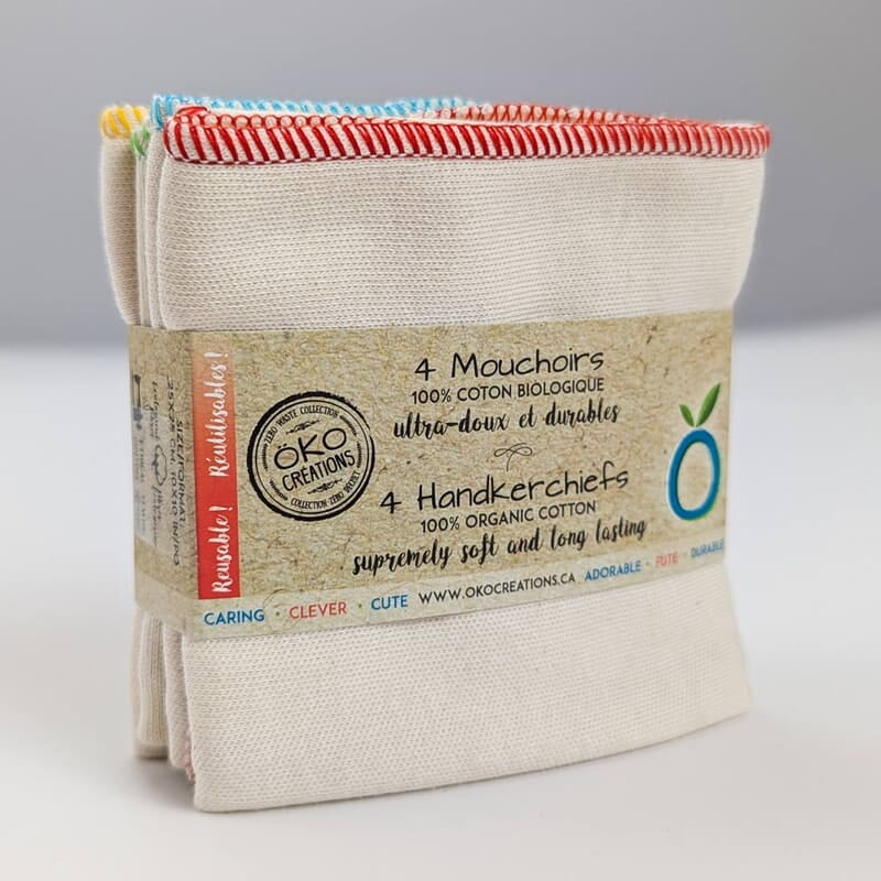 organic cotton handkerchiefs, 4-pack