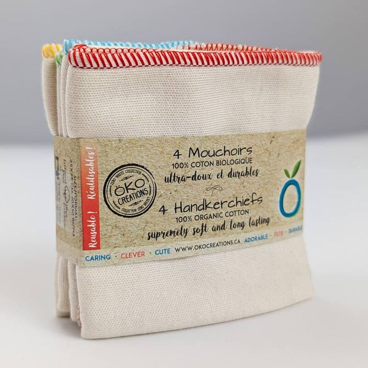 organic cotton handkerchiefs, 4-pack