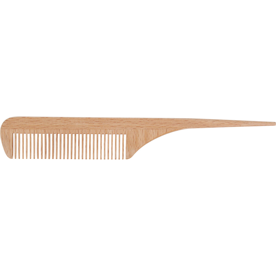 Wooden comb on a white background