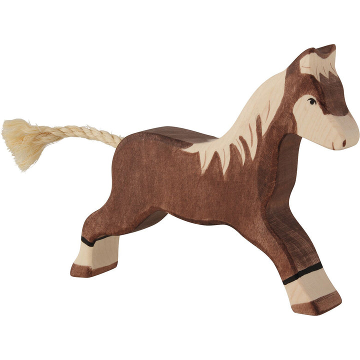 Holztiger dark brown horse, running